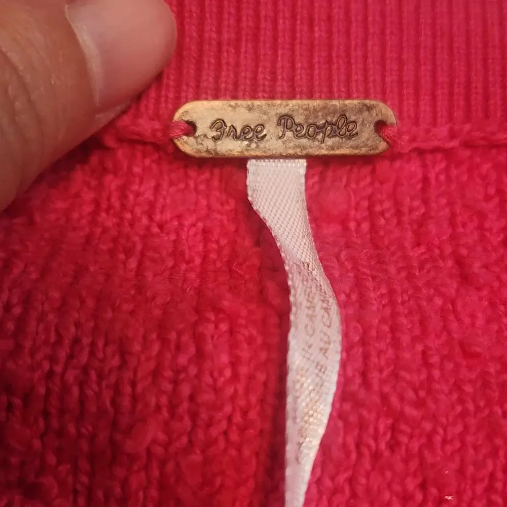 Free People Found My Friend Pullover, Small, Hot Pink